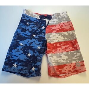 Vineyard Vines Mens Board‎ Shorts American Flag Pixelated Swim TrunksSz 28